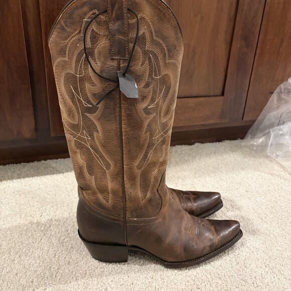 New Shyanne Tess TALL Western Boots Brown Womens SIZE 8 SNIP TOE Country Cowboy - Picture 3 of 14
